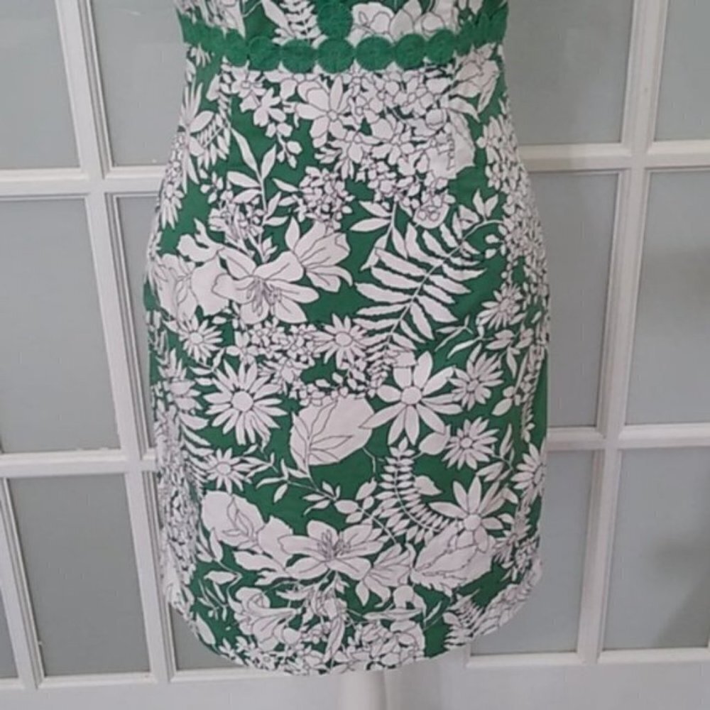Boden Vivienne Green and White Floral Print Sheath Dress - Picture 4 of 16